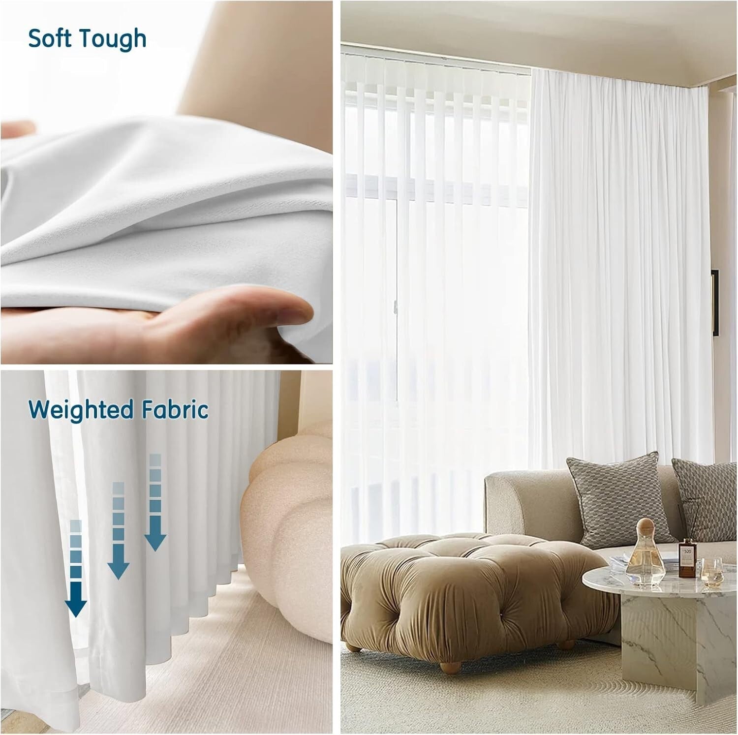 Exceptional Velvet Blackout Curtains 52" W x 102" L, Machine Washable - Set of 2