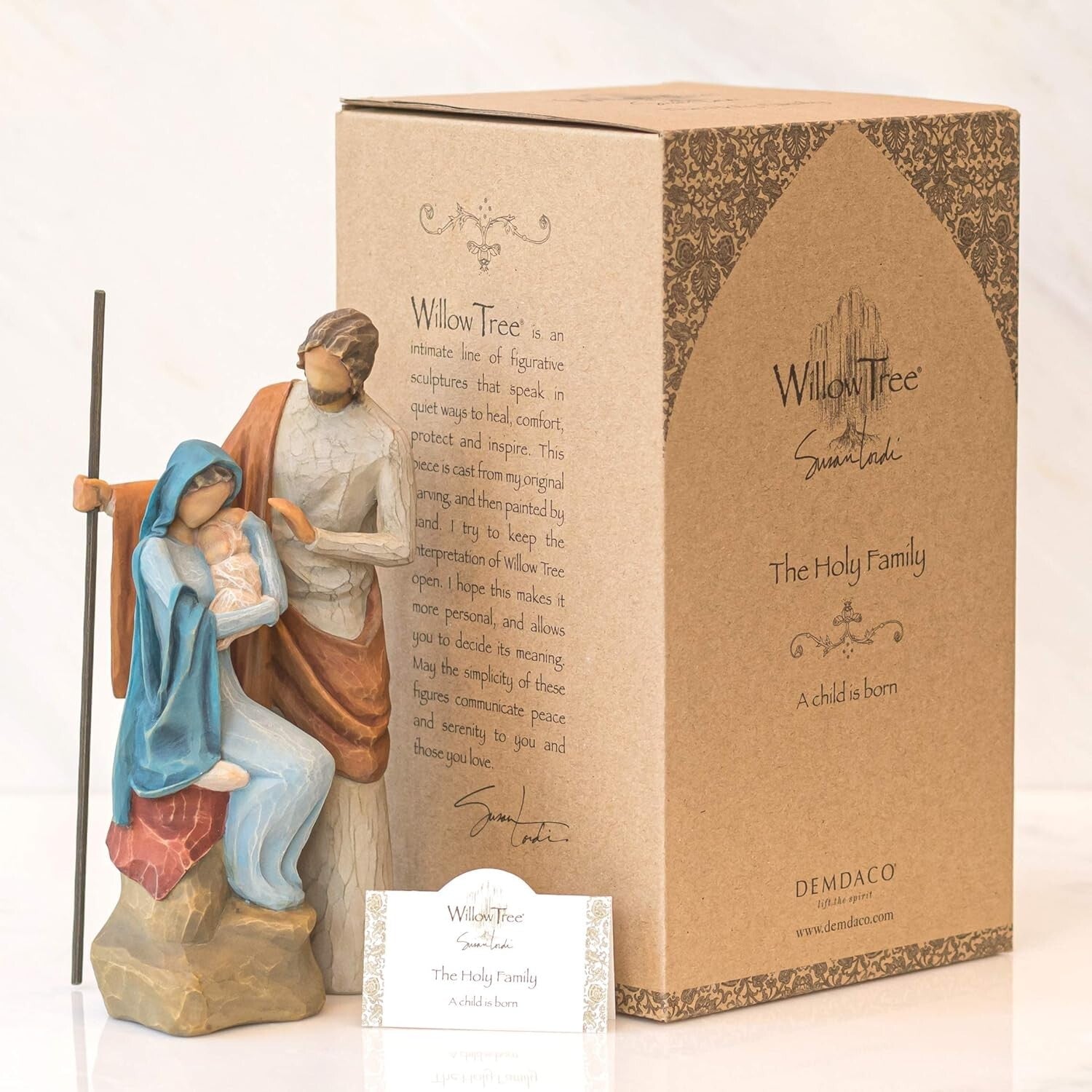 Intricately Carved Holy Family Display - Ideal for Smaller Nativity Collections