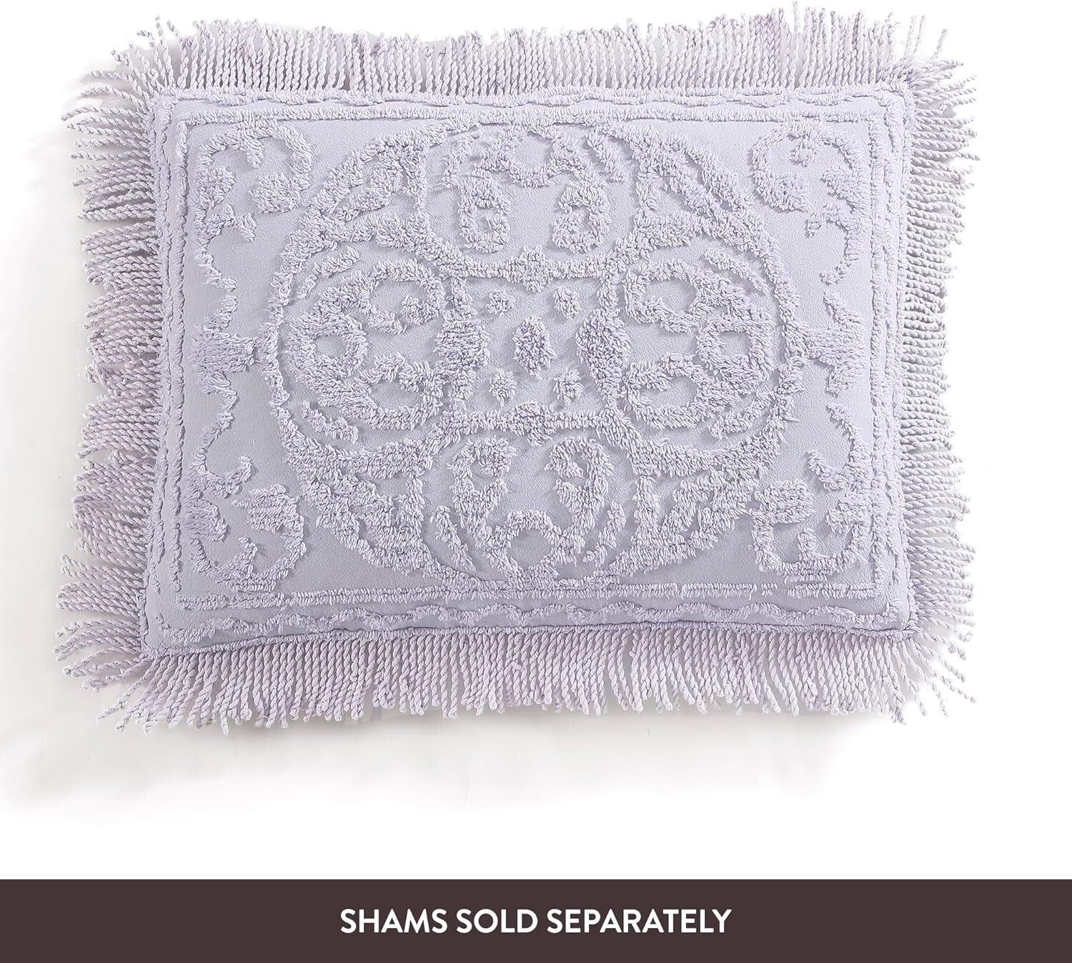 Traditional Full Chenille Bedspread in Lavender with Elegant Medallion Design