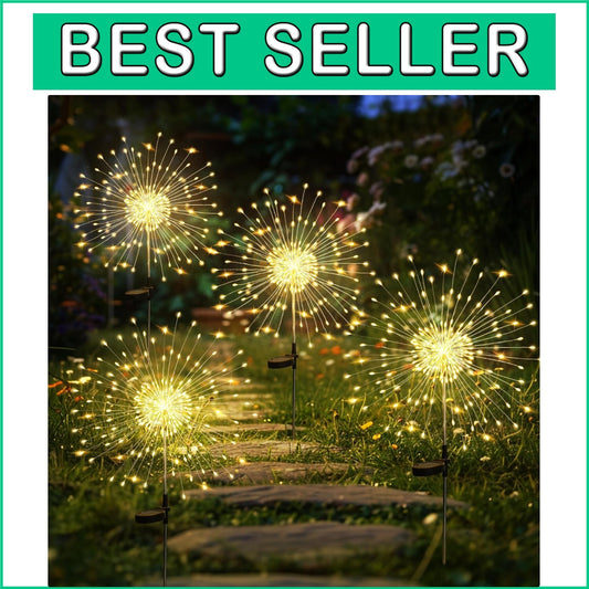 120 LED Solar Garden Lights 4-Pack - Waterproof Decorative Outdoor Lighting