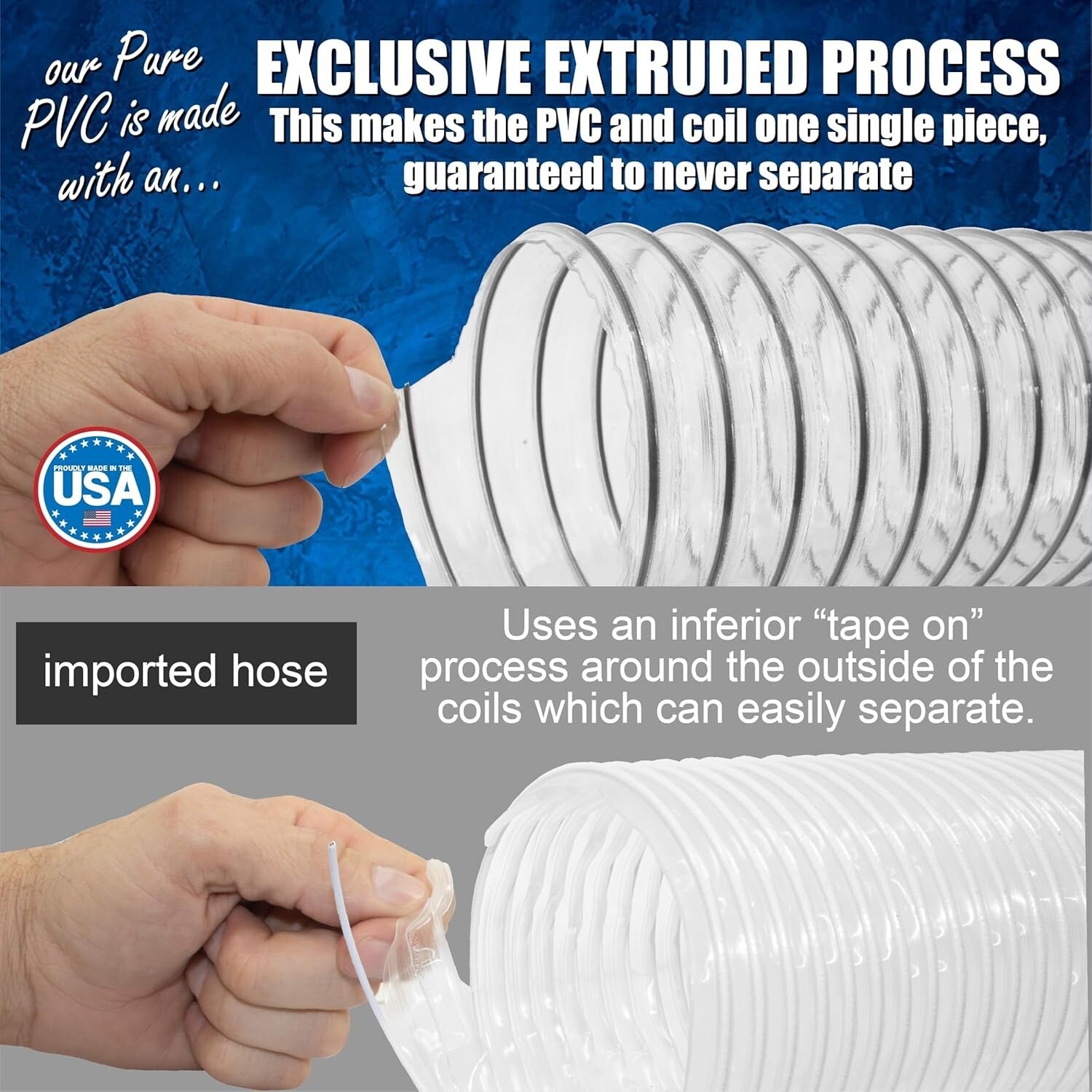 Flexible 10-ft Heavy-Duty PVC Hose for Efficient Dust Collection - 6" Diameter