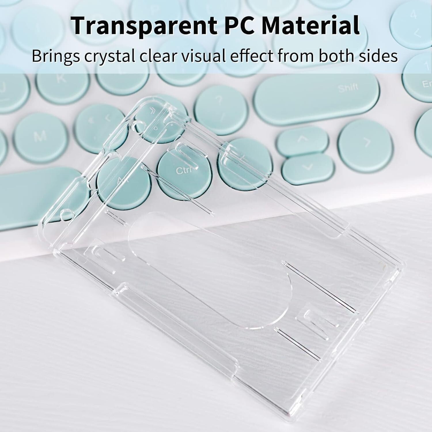 Durable 2-Card Vertical Badge Holders - 50 Pack with Clear PC Protection