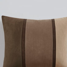 Load image into Gallery viewer, Geometric Pieced Stripe Comforter Set King - 7-Piece Faux Suede Collection