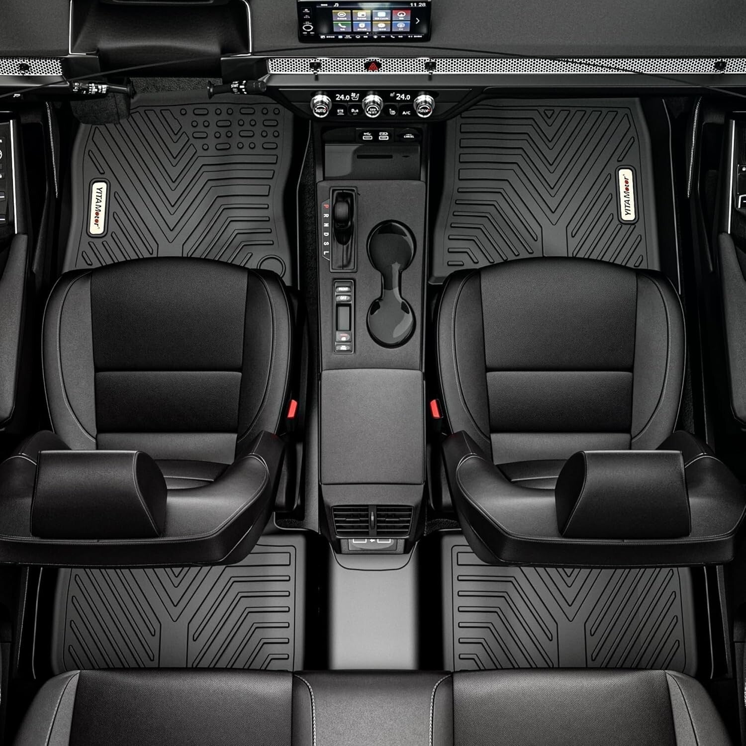 Durable Non-Slip Black Floor Mats for 2020-2025 Hyundai Palisade Bucket Seats