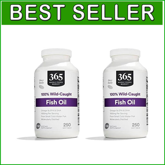 Omega-3 EPA & DHA Fish Oil Softgels 1000mg - Double Your Supply (2 x 250 Count)