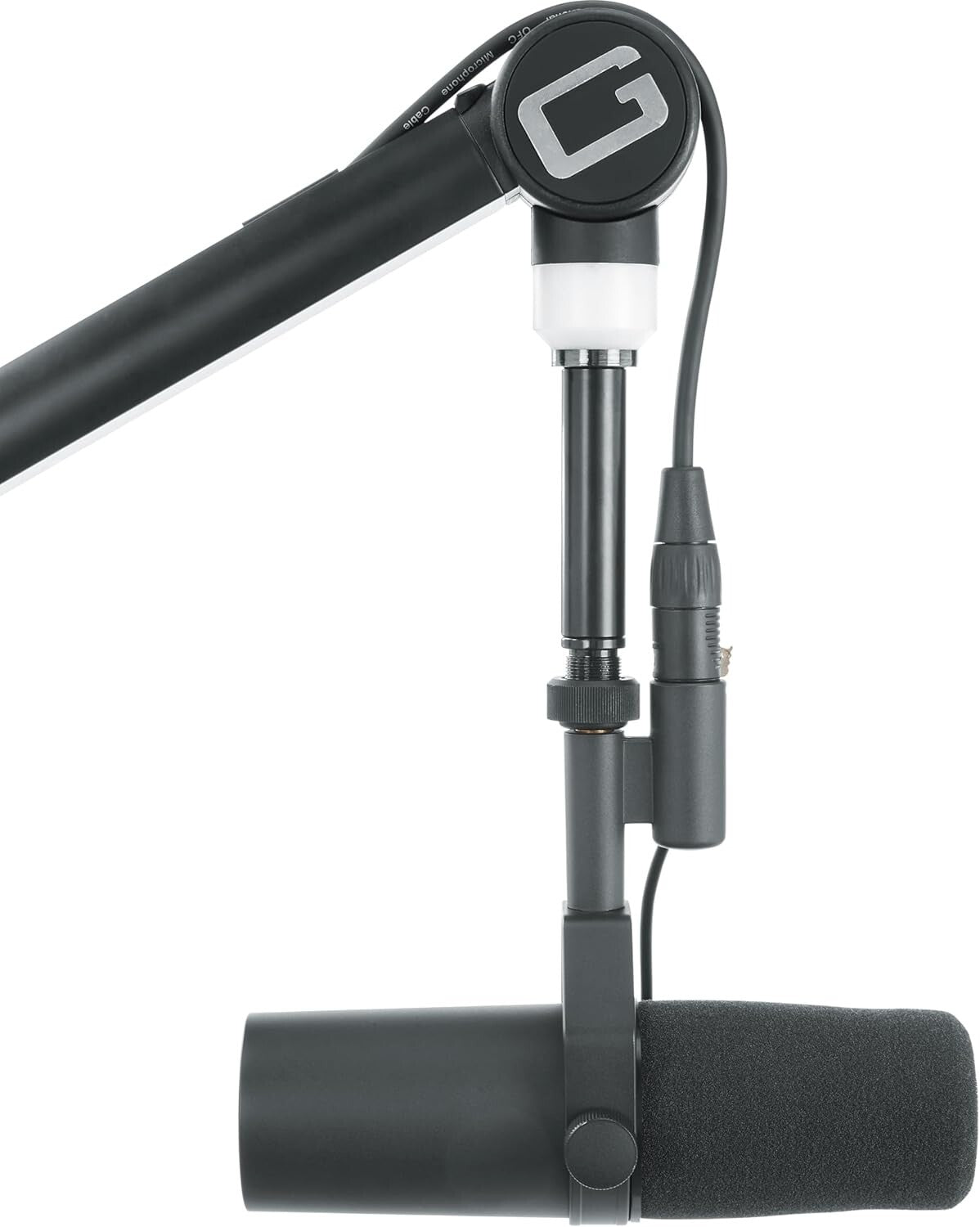Heavy-Duty Podcast Microphone Stand with On-Air LED Light & Removable XLR Cable