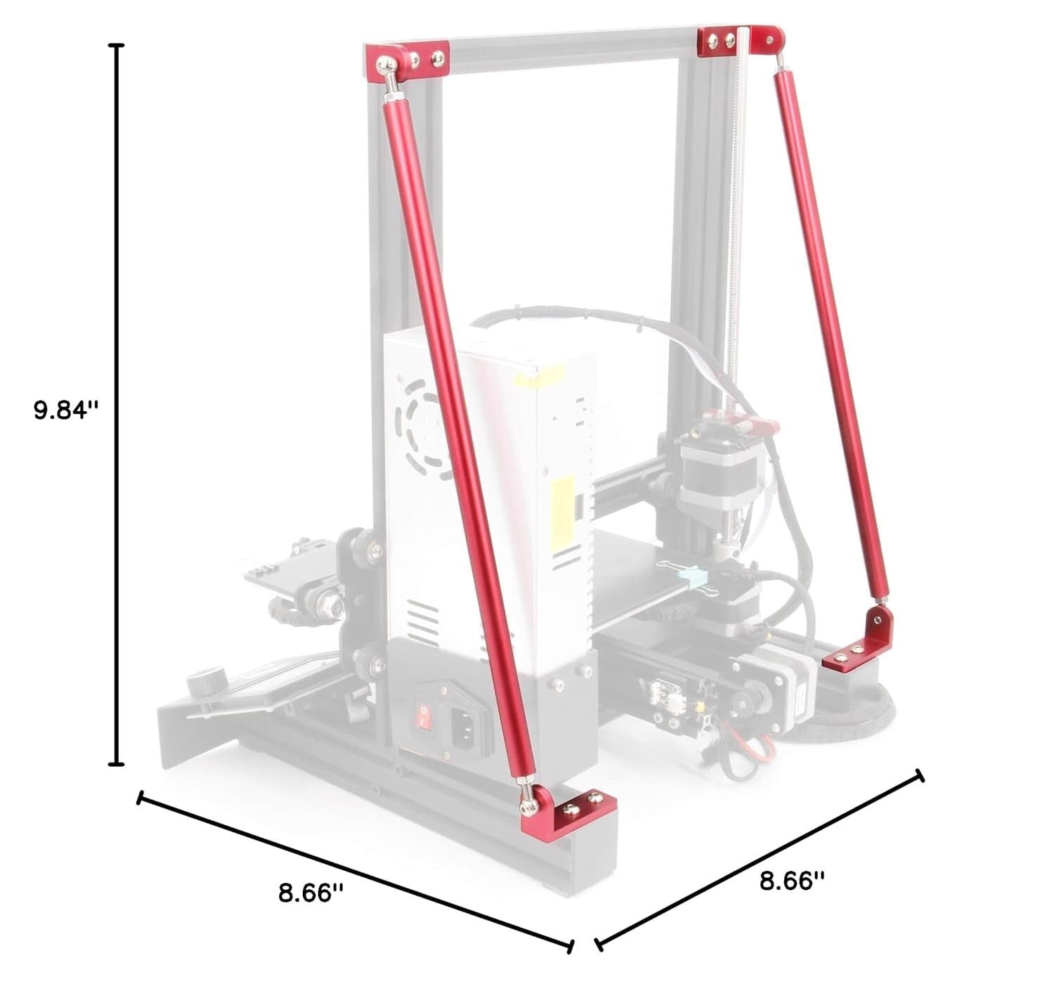 Effortless Installation: Red Supporting Rod Set for Ender 3/3 Pro/V2 3D Printers