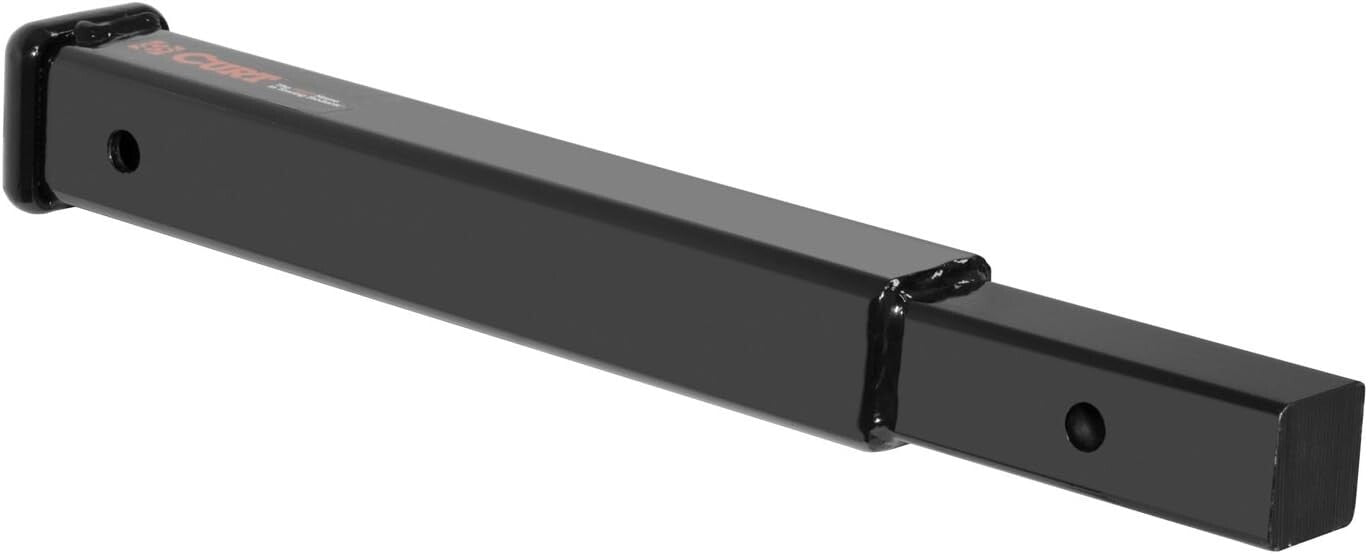 Durable 18-Inch Trailer Hitch Extension, Gloss Black Finish, 3,500 lbs Capacity