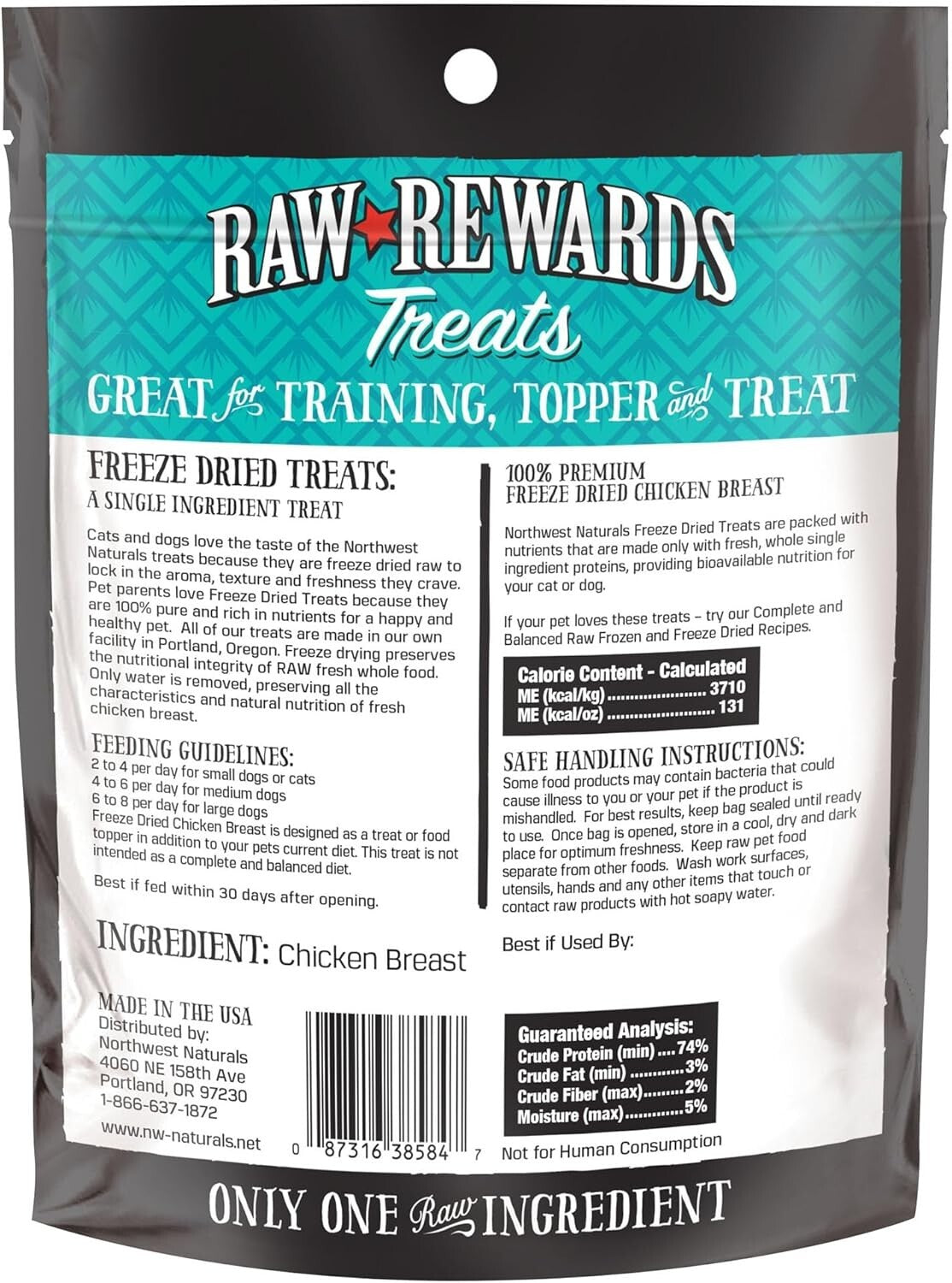 Raw Chicken Breast Treats - Human-Grade Freeze-Dried, Perfect for Dogs and Cats