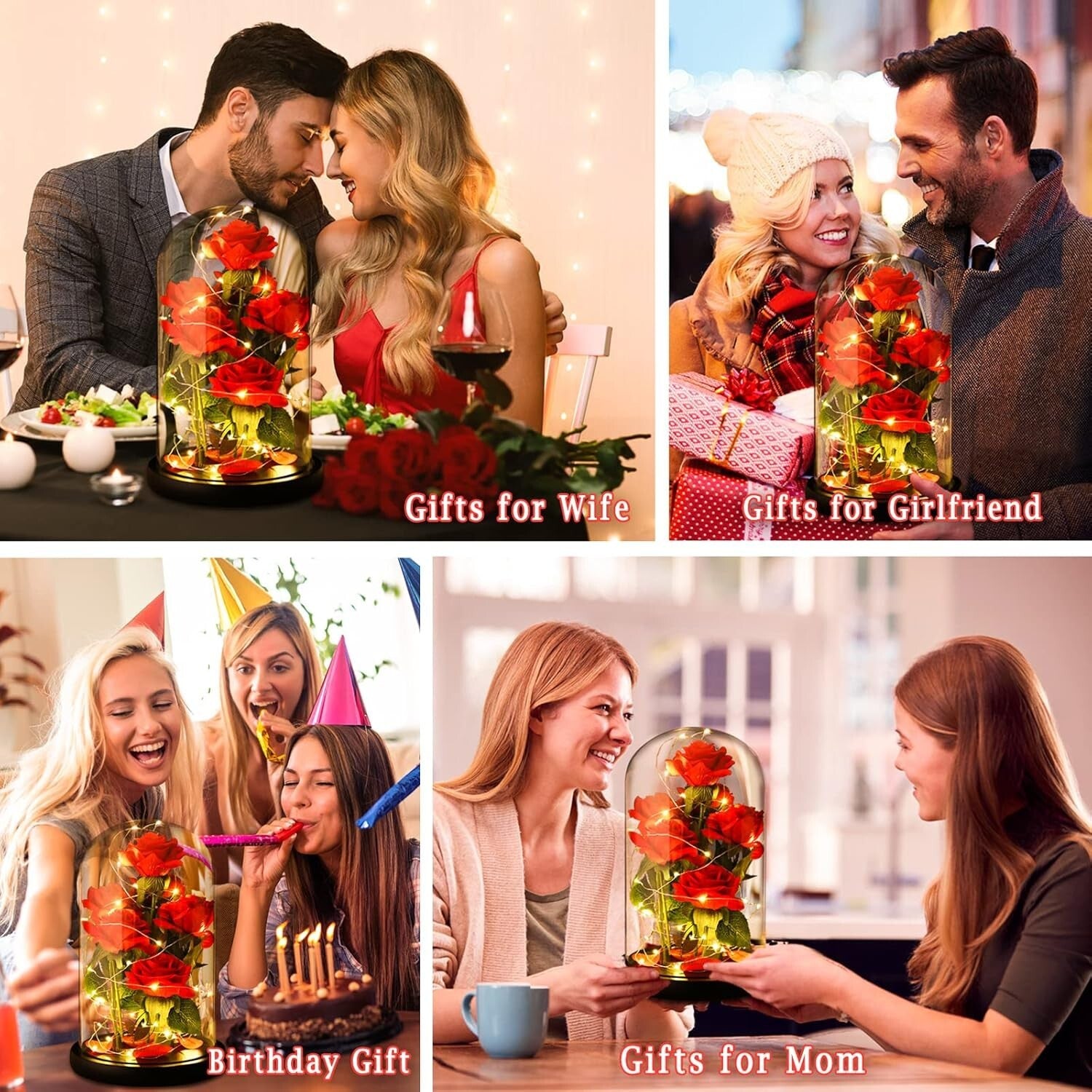 Sophisticated Silk Rose with LED Dome - Ideal Birthday and Valentine's Gifts