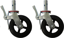 Load image into Gallery viewer, 8" Caster Wheel Set for Scaffolding - 1100 lbs Load Rating with Double Brakes