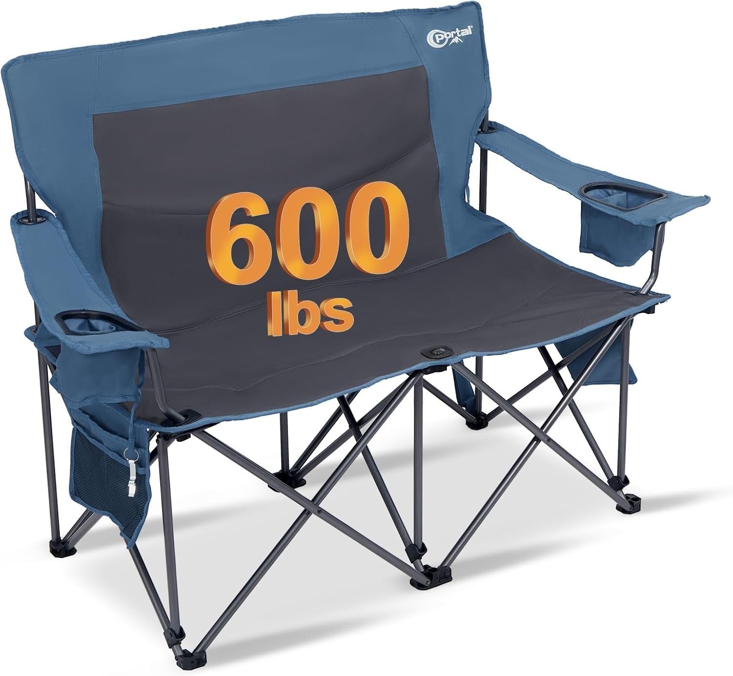 Ergonomic Two-Seater Camping Chair for Outdoor Adventures - 600lbs Support