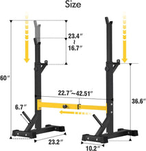 Load image into Gallery viewer, Heavy-Duty Home Gym Squat Rack - Adjustable Barbell Storage with Safety Features