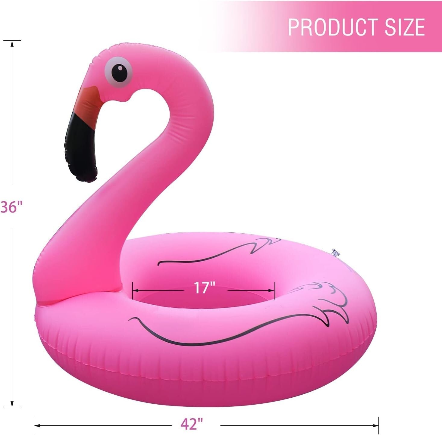 Extra Large Solar-Powered Flamingo Pool Float with LED Lights - 150 lbs Limit
