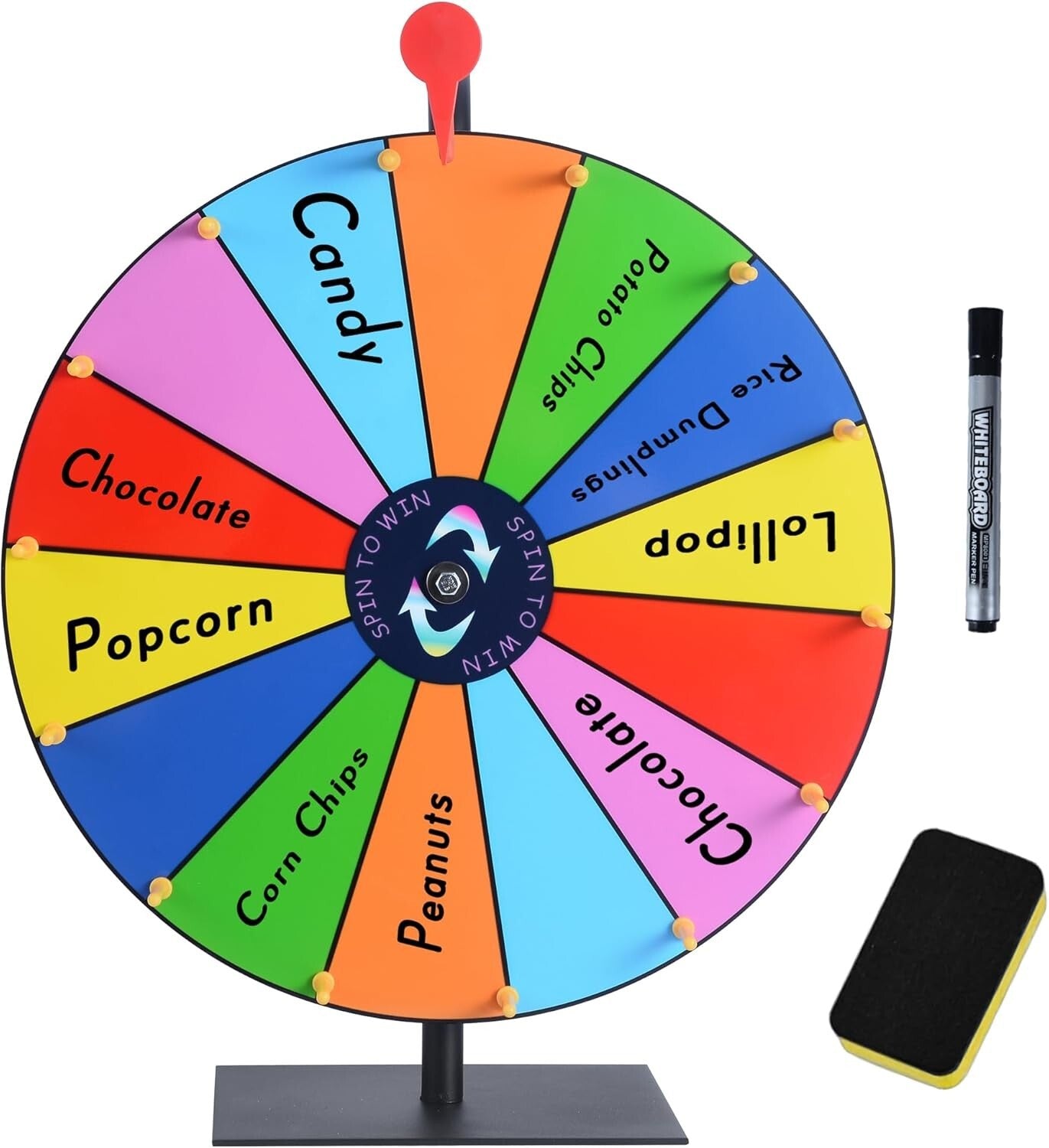 Durable 16-Inch Prize Wheel with 14 Customizable Slots & Eraser for Fun Events