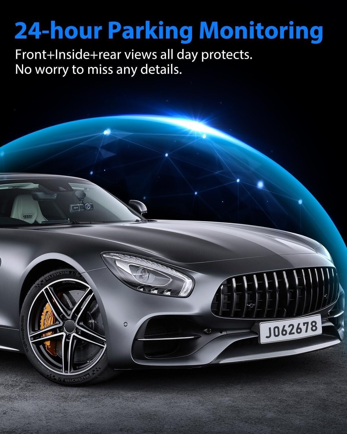 Triple Channel 1080P Dash Cam - Front, Rear & Cabin Camera for Total Safety