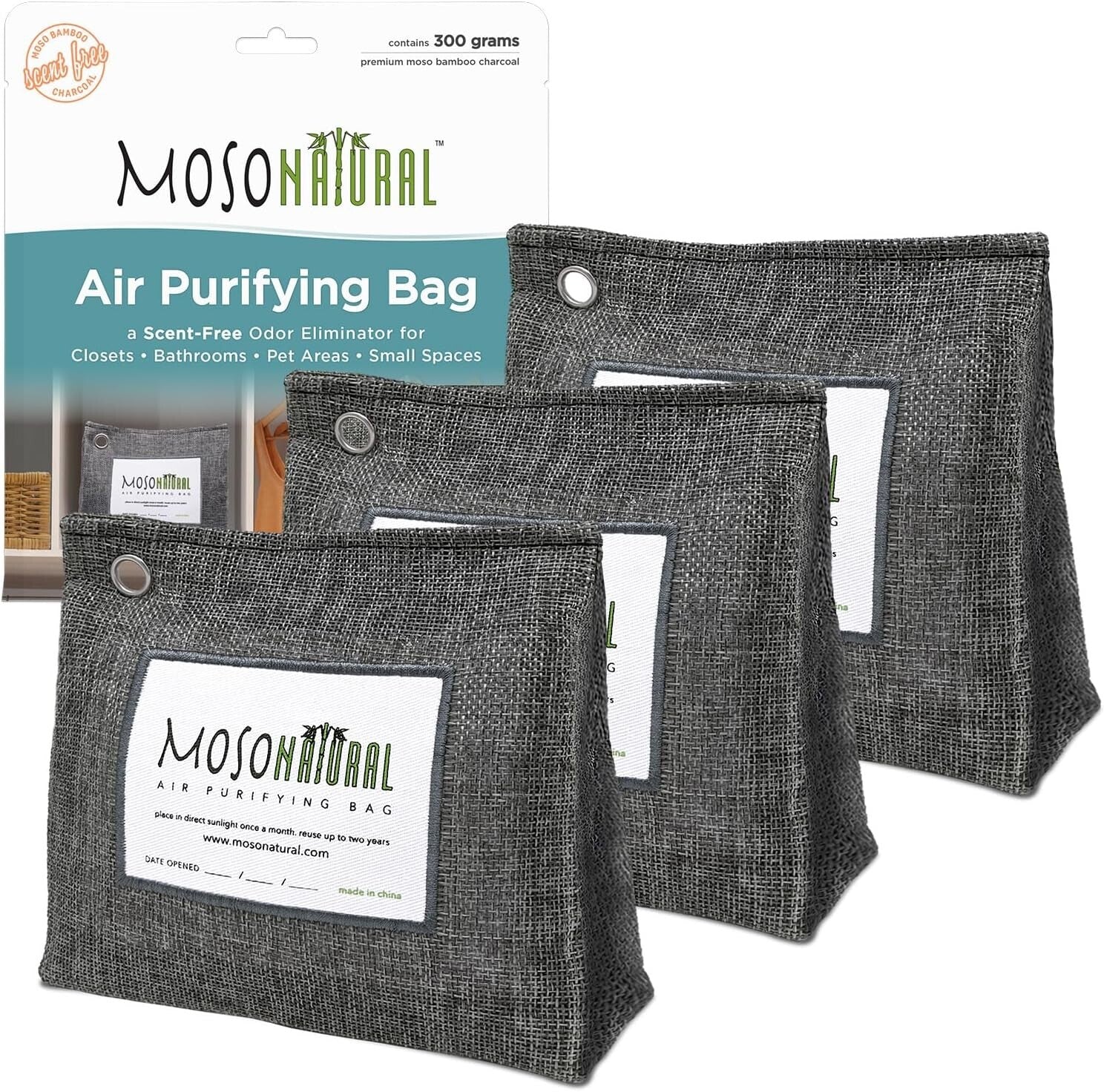 Versatile Bamboo Charcoal Air Purifying Bags for Home & Laundry Odor Control