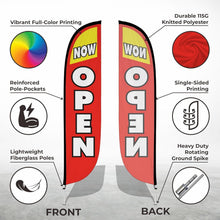 Load image into Gallery viewer, 12ft Feather Flag Kit - Bright Red &amp; Yellow Outdoor Business Promotion Banner