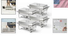 Load image into Gallery viewer, Elegant 4 Pack 8 Quart Stainless Steel Chafers – Keeps Food Warm and Ready