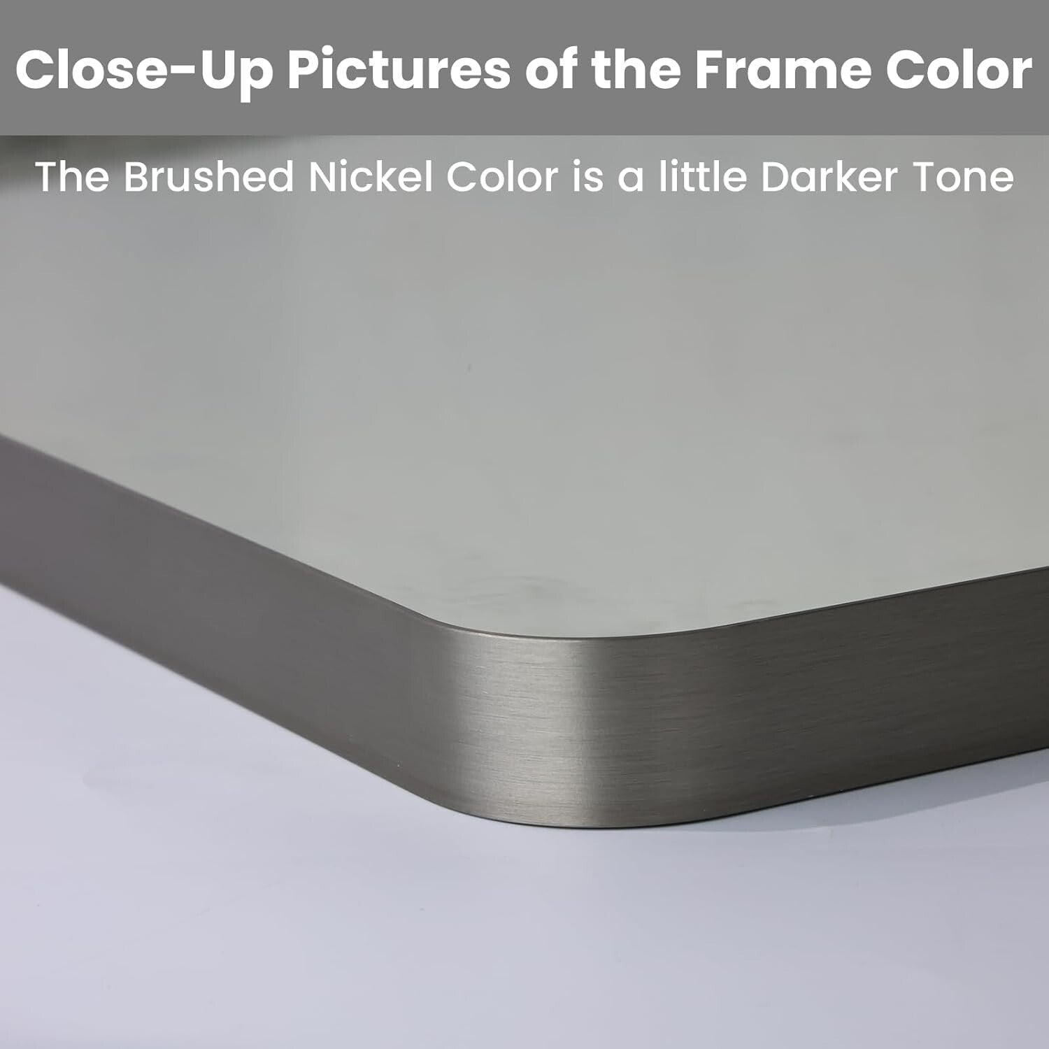 Elegant 28" x 36" Brushed Nickel Bathroom Mirror - Anti-Rust & Distortion-Free