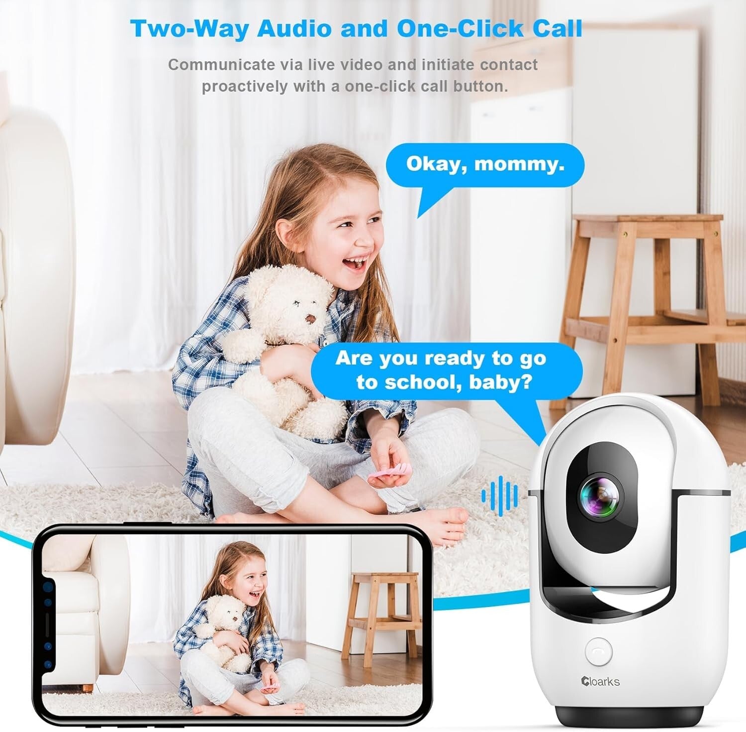Enhanced 2K Indoor Security Camera - Smart Alerts and 24/7 Monitoring - 2 Pack