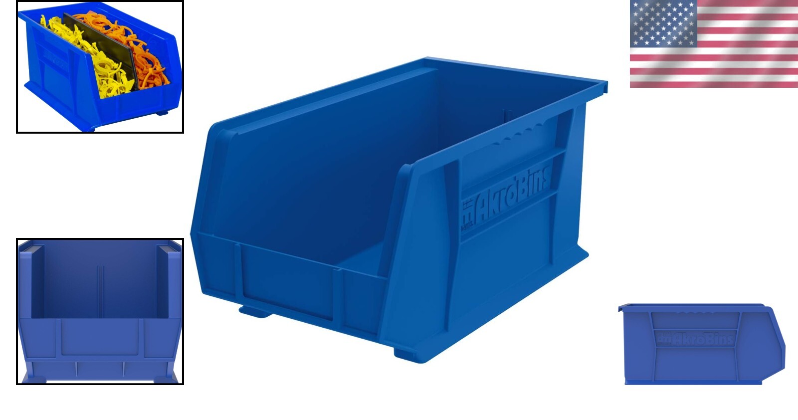 Stackable Blue Plastic Storage Bins - Space-Saving Organizers for Home & Garage