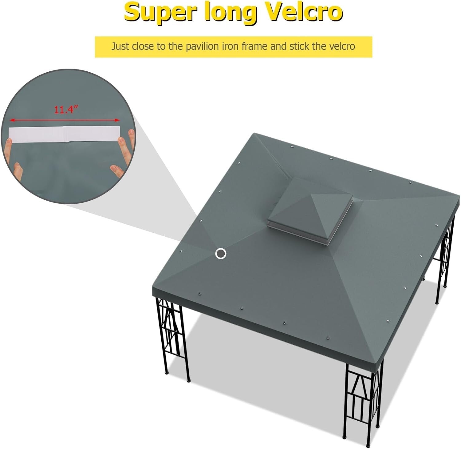 10'x10' Double Tier Gazebo Replacement Canopy Cover - UV Resistant & Waterproof