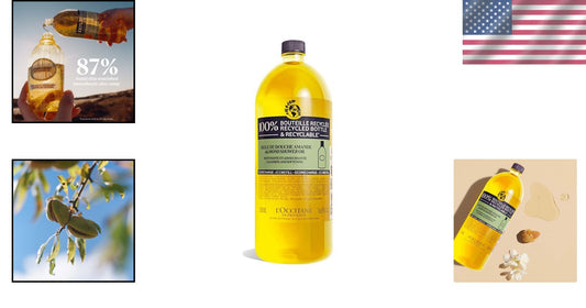 Almond-Scented Shower Oil & Body Wash - Softening Cleanser and Shaving Base