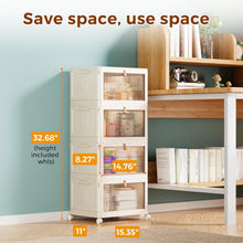 Load image into Gallery viewer, Versatile Yellow Plastic Storage Boxes - 4 Stackable Bins with Magnetic Closure