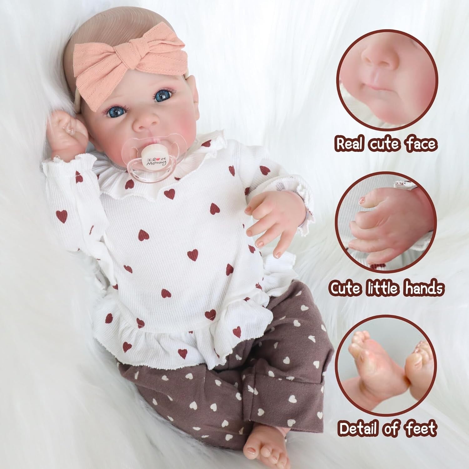 18-Inch Lifelike Reborn Baby Doll in Gift Box - Soft and Realistic for Kids 3+