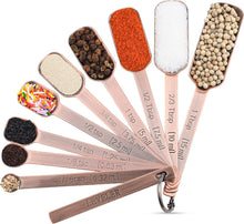 Load image into Gallery viewer, Copper Measuring Cups and Stainless Steel Spoons Set for Perfect Precision