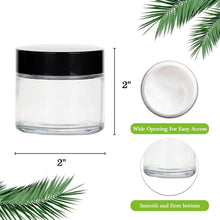 Load image into Gallery viewer, Stackable 2oz Clear Glass Jars with Airtight Black Lids - Ideal for Travel &amp; DIY