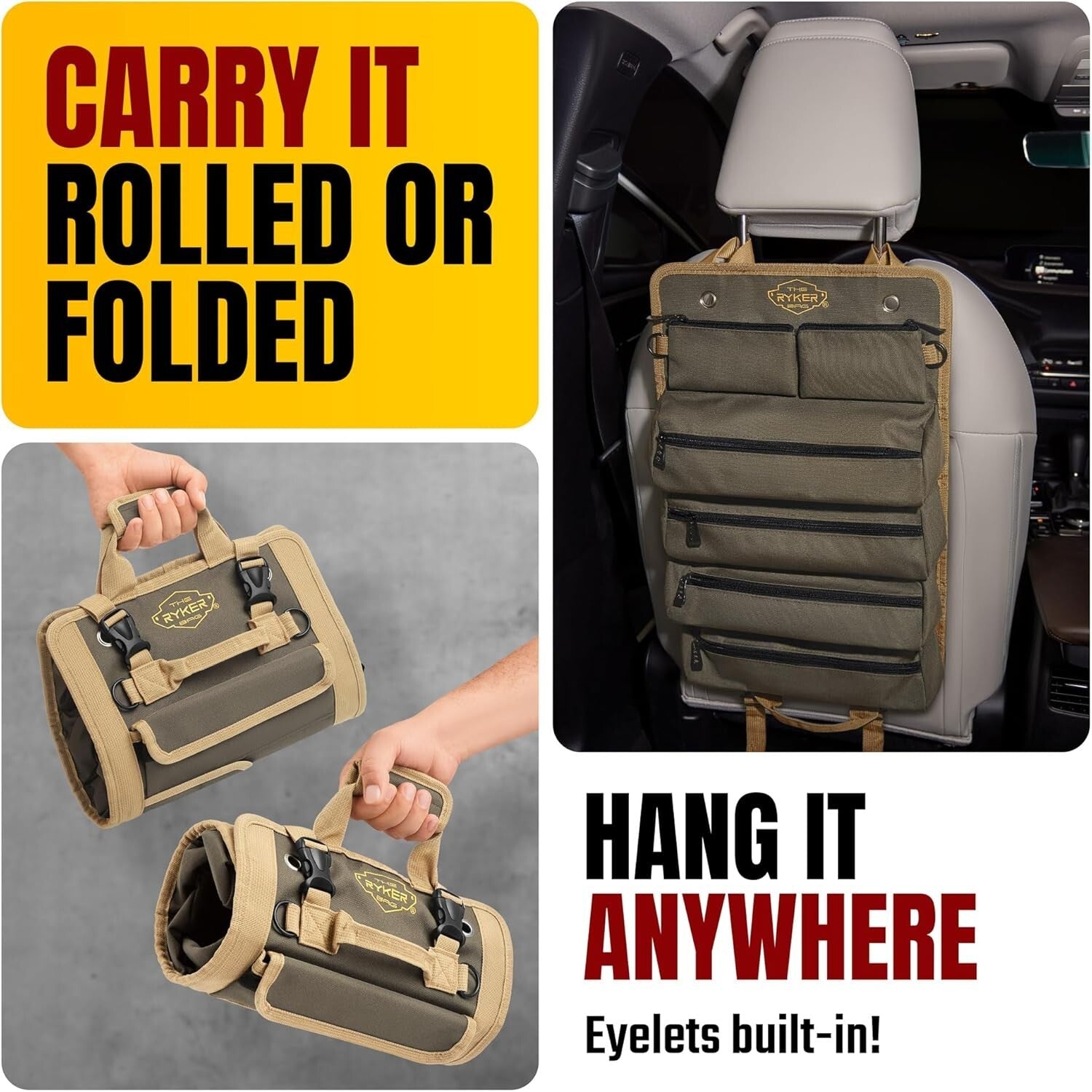 Versatile Heavy-Duty Tool Roll Organizer for Mechanics, Electricians, and Dad
