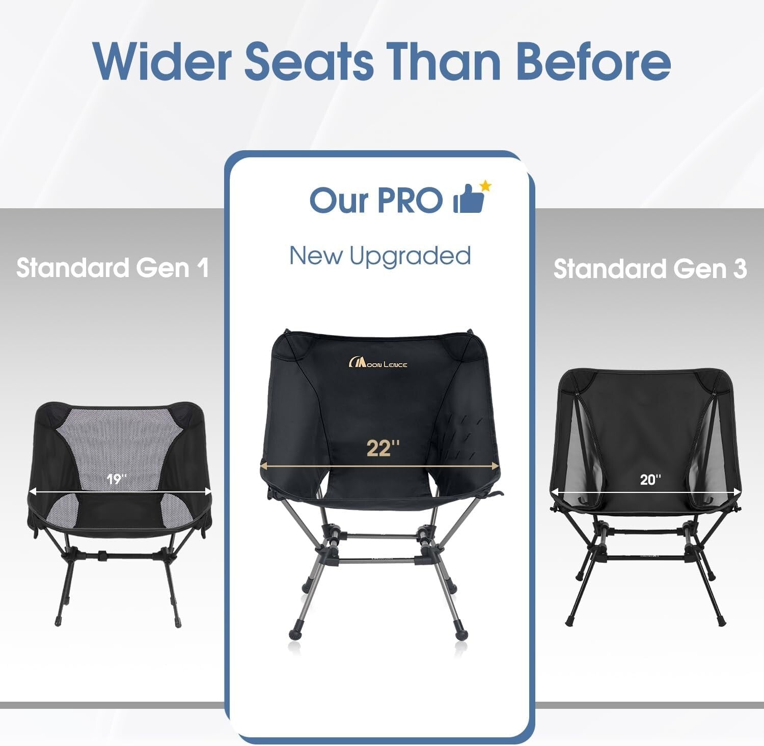 Oversized Portable Camping Chair, Lightweight with 400 lbs Capacity - Gen 3 Plus