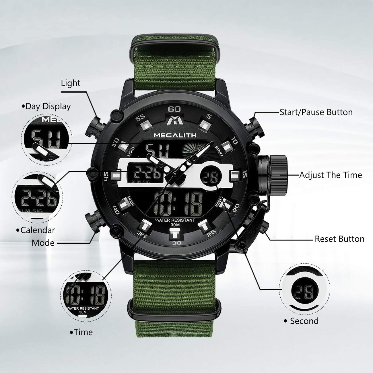 Waterproof Military Sport Watch for Men - Tactical Digital & Heavy-Duty Design