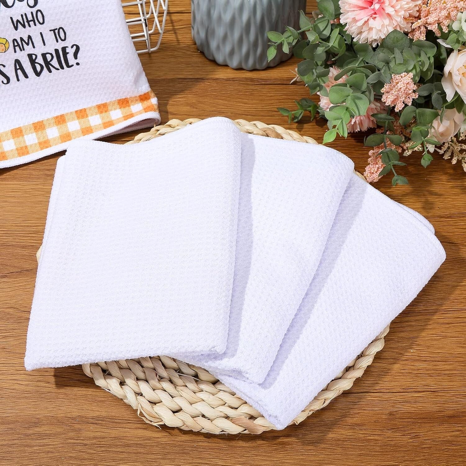 Fast-Drying Absorbent Microfiber Waffle Weave Tea Towels - Personalize with Love