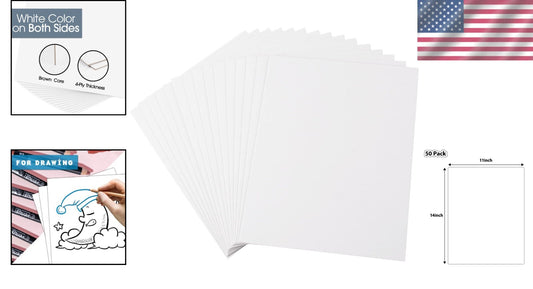 50 Lightweight 11x14 Backing Boards - Ideal for Artists & Crafters' Projects