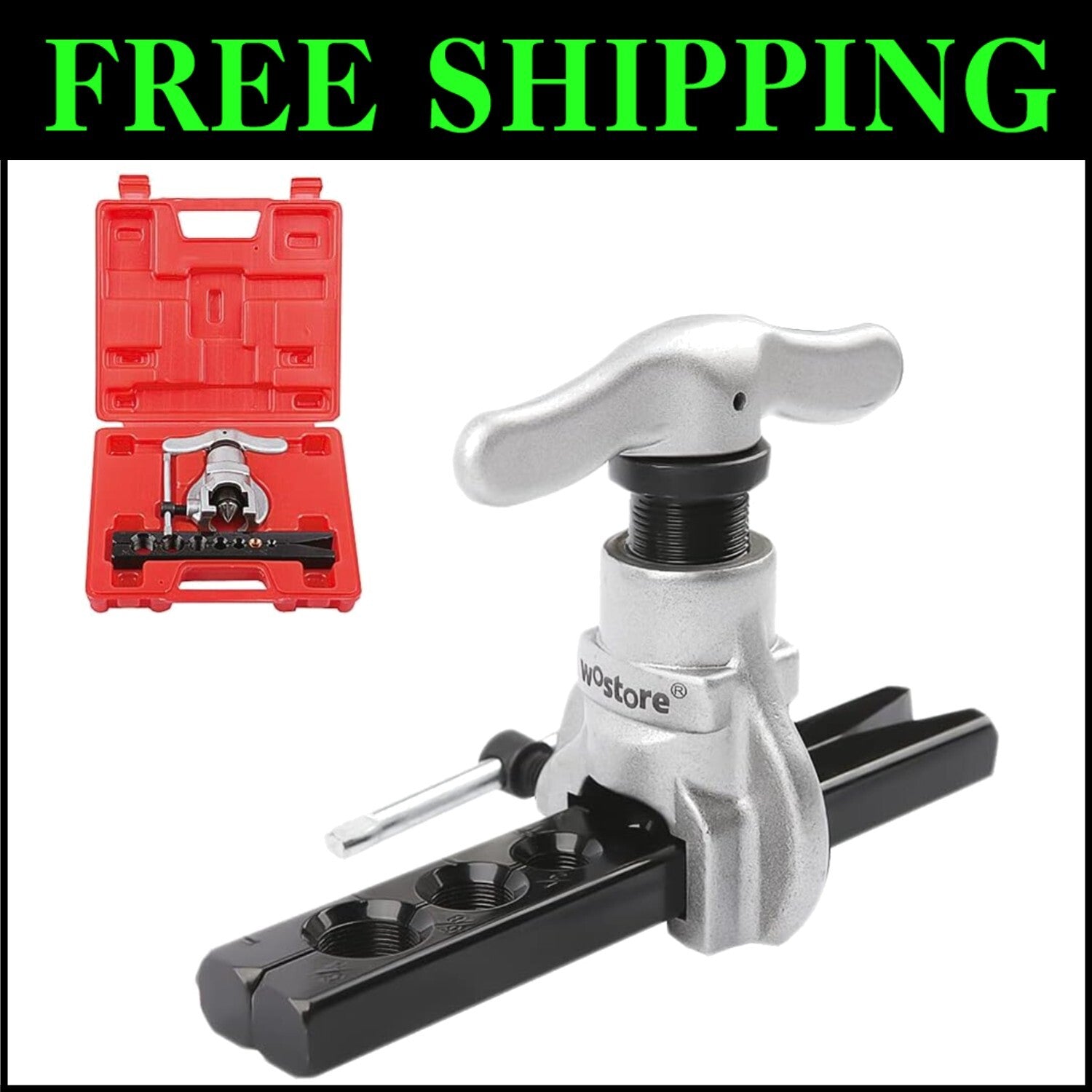 Compact Tubing Flaring Tool with 7 Die Sizes - Ideal for Refrigeration Projects