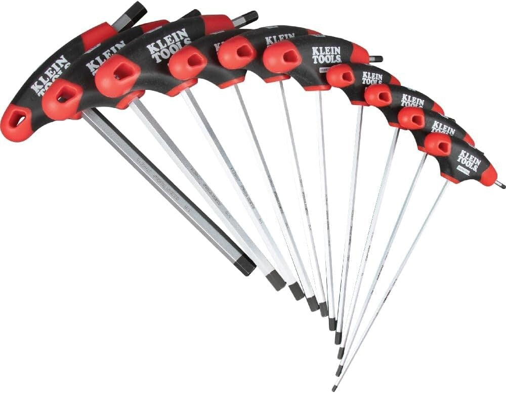 Durable T-Handle Allen Wrench Set with Organized Metal Stand - 10 Sizes Included