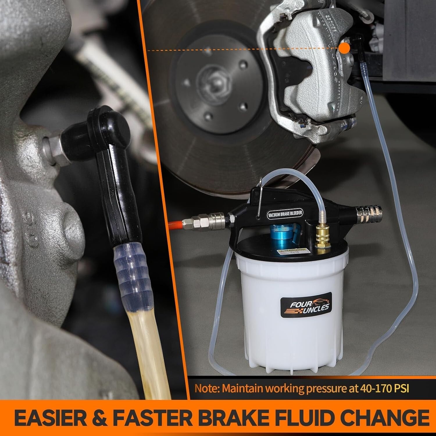 Compact 2L Vacuum Pump Kit for Quieter Brake Fluid Extraction & Refilling