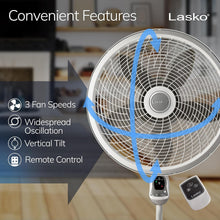 Load image into Gallery viewer, Quiet Indoor Pedestal Fan with Remote Control, Timer &amp; Adjustable Height - 18"