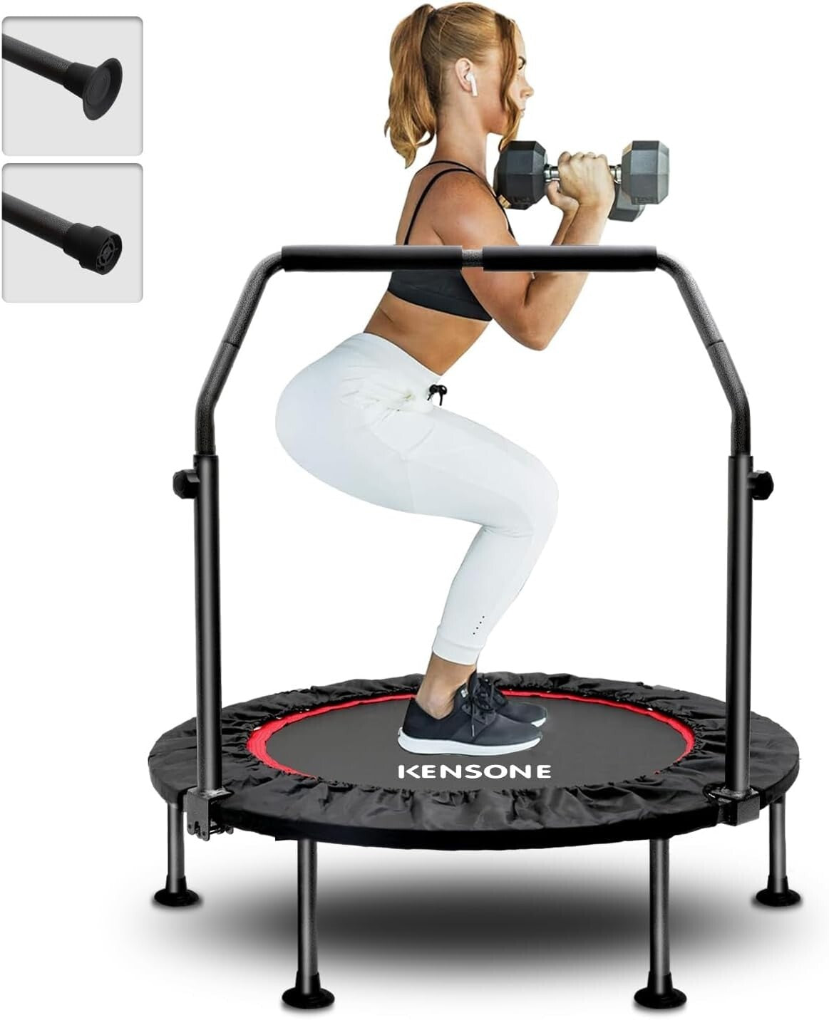 Compact 40" Mini Trampoline with Safety Handle - Perfect for Family Workouts