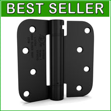 Load image into Gallery viewer, Heavy-Duty Matte Black Door Hinges 4 Pack - Adjustable Spring-Loaded System
