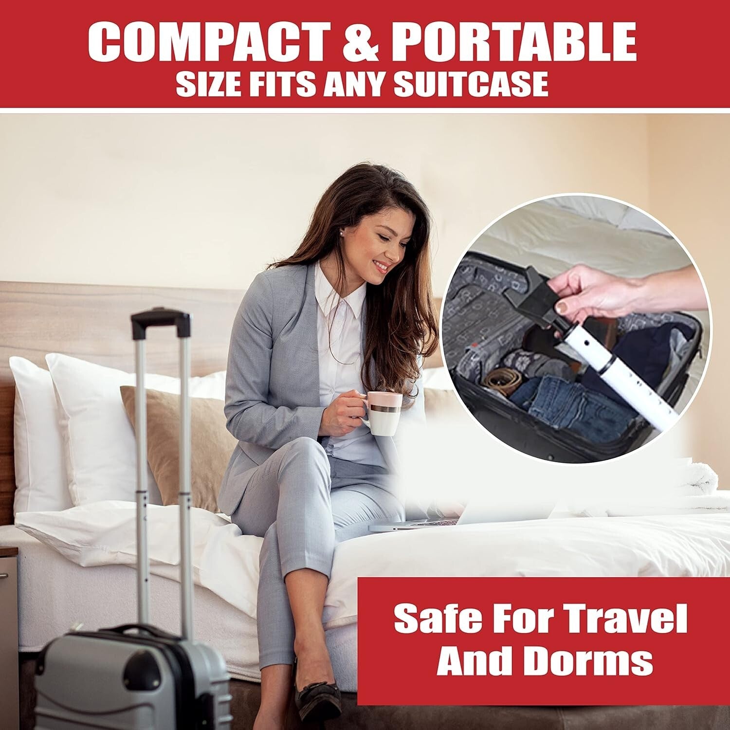 Portable Adjustable Door Bar - Ultimate 40-Gauge Security for Home & Travel