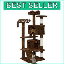 Load image into Gallery viewer, 54in Cat Tree with Top Perches, Condos &amp; Cat-Ears Design – Ideal for Kittens