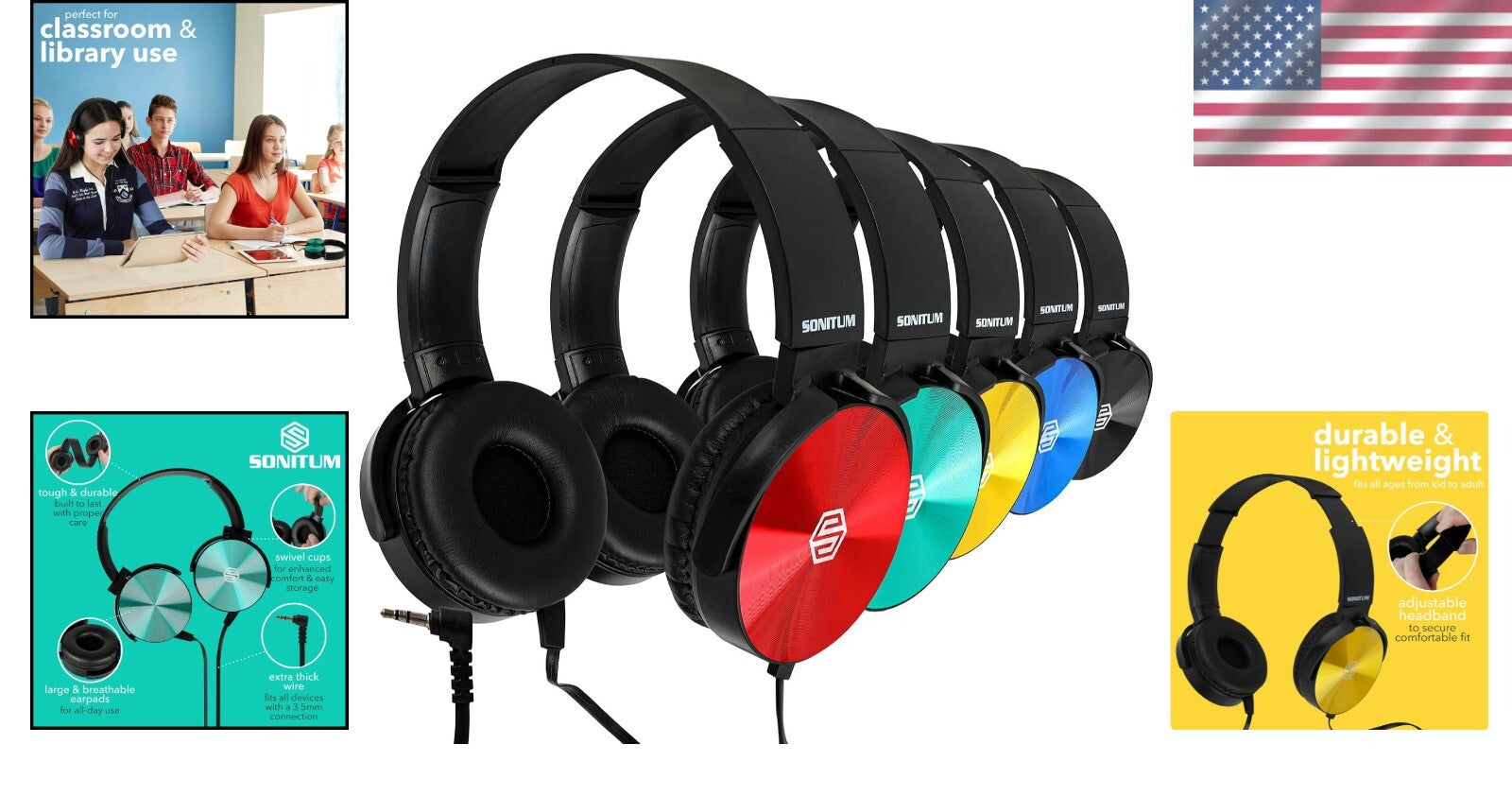 Durable & Comfy Kids Headphones Bulk Set - Ideal for School and Online Learning