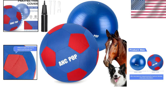 Durable 25" Herding Ball for Dogs & Horses with Washable Cover & Pump