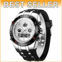 Load image into Gallery viewer, Men's Big Face Luxury Sports Watch - 3ATM Waterproof with Stopwatch &amp; Alarm