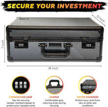 Load image into Gallery viewer, Premium Carbon Fiber Graded Card Storage Box - 4 Row PSA Case (Water-Resistant)