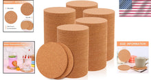 Load image into Gallery viewer, Set of 200 Round Cork Coasters - 4" Heat Resistant &amp; Absorbent for Home Use